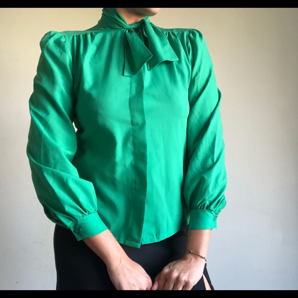 Classy green button down.